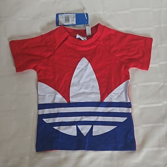 Adidas & Jack And Lily Boy's Toddler T-shirt & Sneaker 12-18 Months Red/ Blue - Picture 3 of 16